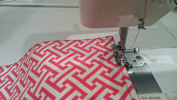 finish edges with zigzag stitches