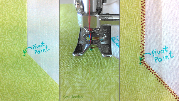 how to machine applique inside corner