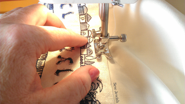 Sew atarah to tallit