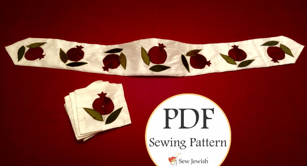 Pomegranates atarah pattern from Sew Jewish