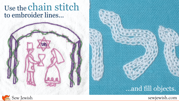 How to embroider chain stitch - Jewish crafts