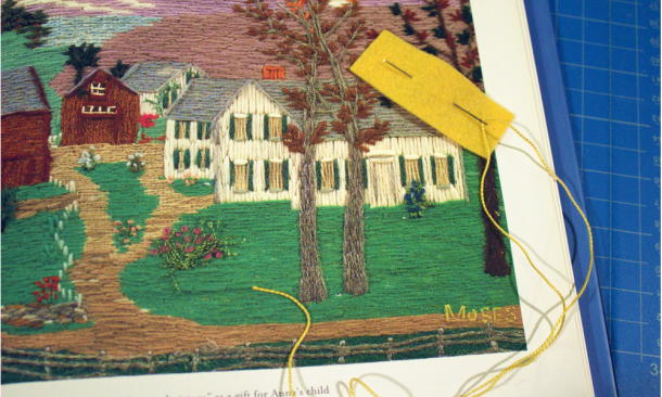 Detail from "Mt. Nebo on the Hill" by Grandma Moses