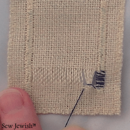 Drawn thread embroidery 10 hem stitch done web