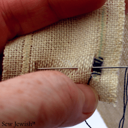 Drawn thread embroidery 9 hem stitch web