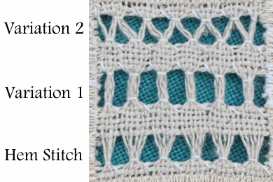 hem stitch and variation for flyer