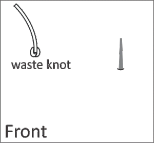 isolated french knot waste knot