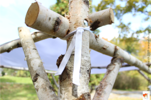 birch branch chuppah frame corner