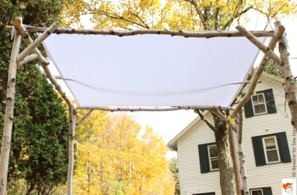 wedding chuppah white canopy birch frame