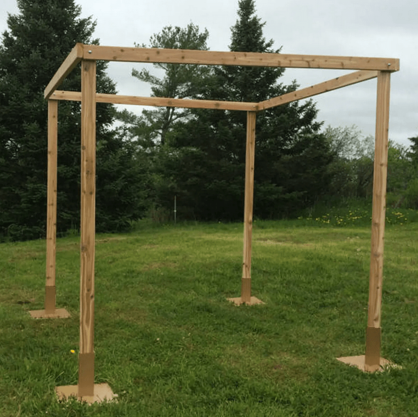 7' x 7' cedar wood chuppah frame by Annie's Creek.