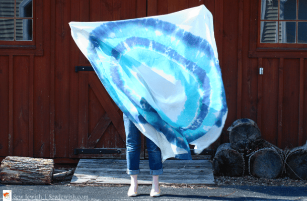 Tie dye wedding chuppah canopy