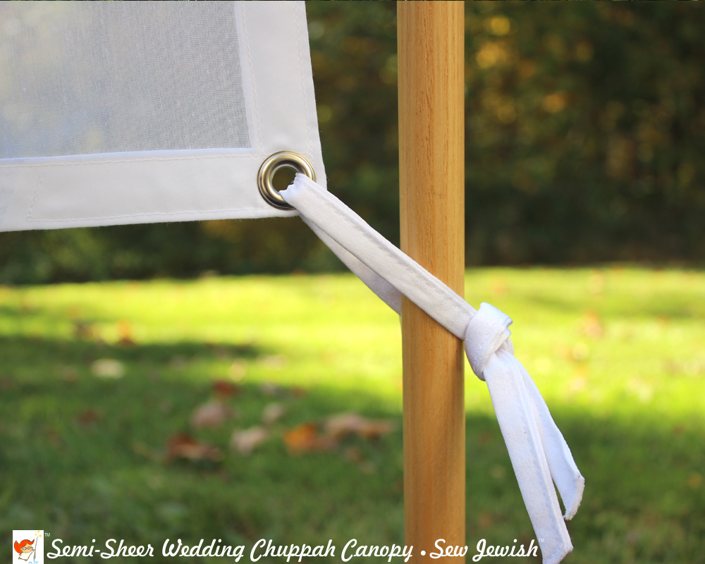 Sheer Chuppah Canopy grommet and tie