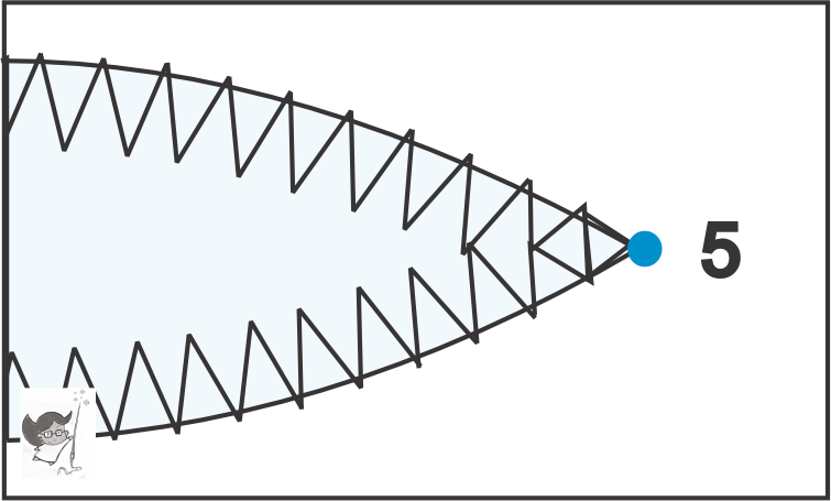 how to machine applique a sharp point
