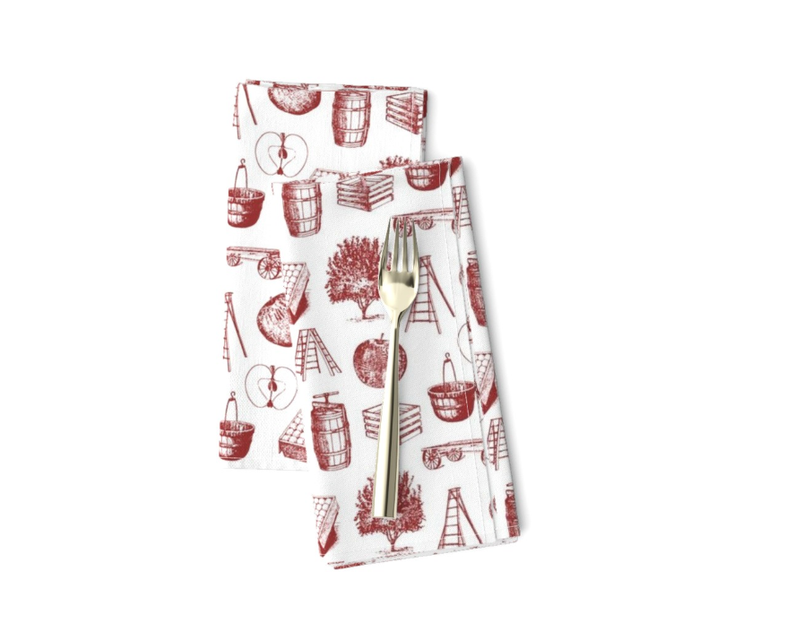 Vintage Apple Harvest dinner napkins