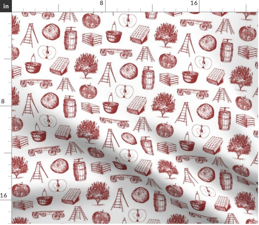 Vintage Apple Harvest fabric print