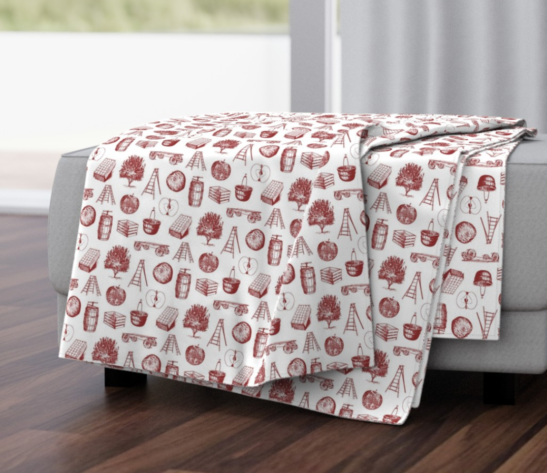 Vintage Apple Harvest throw blanket