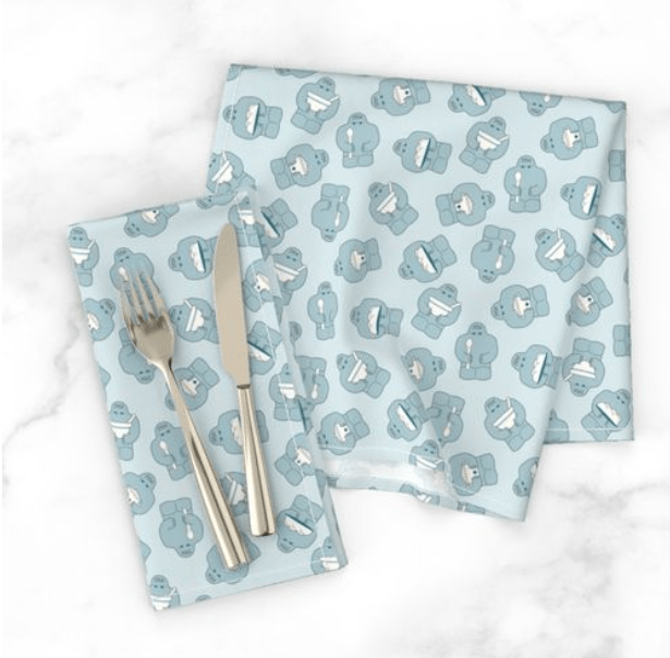 Golem Kitchen Helpers Blue Dinner Napkins