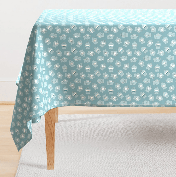 Golem Kitchen Helpers Medium Blue Rectangular Tablecloth
