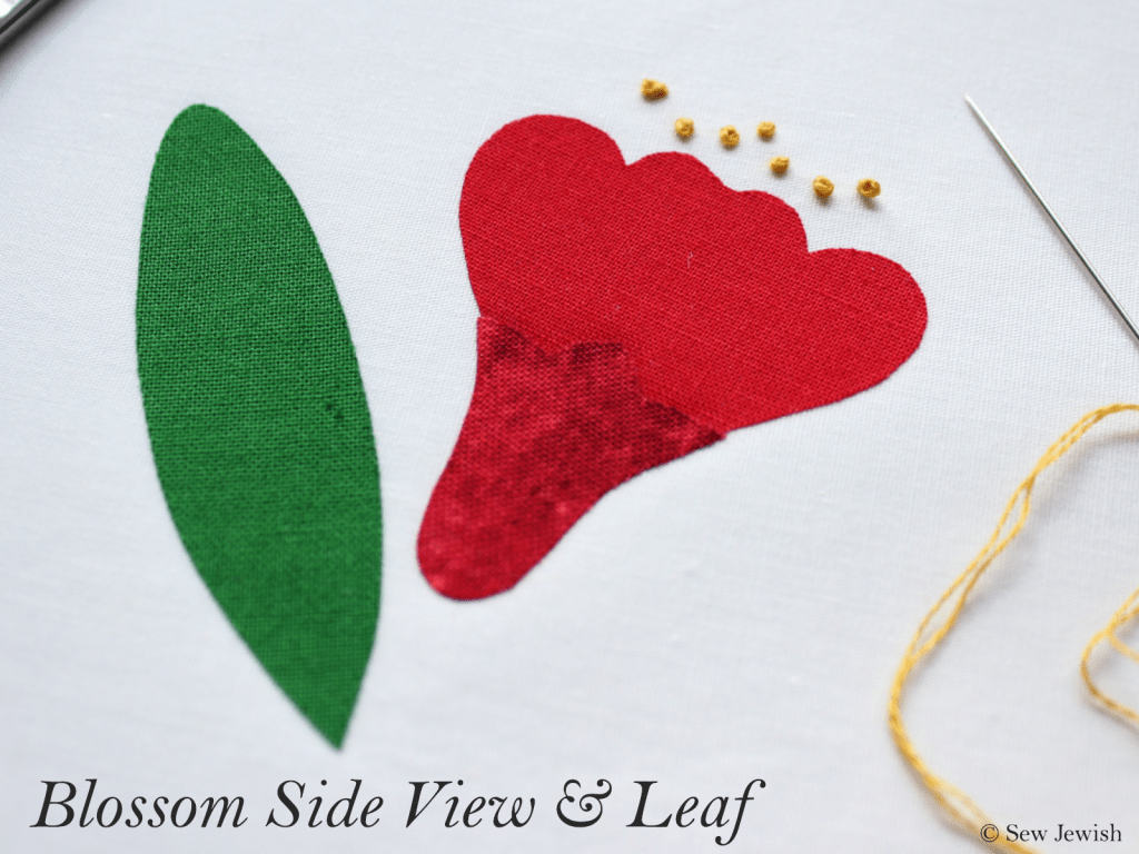 Pomegranate Blossom and Leaf Applique Patterns
