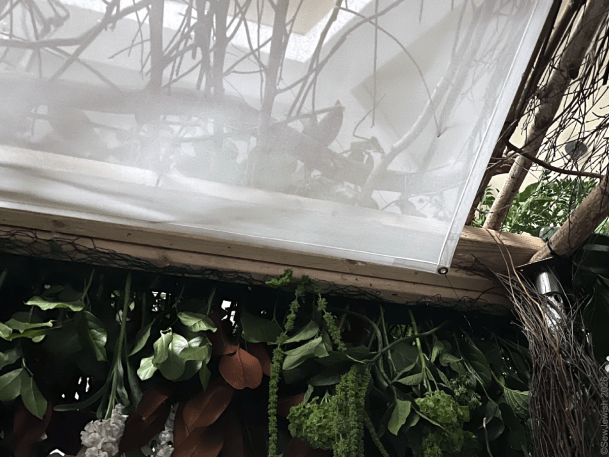 Chuppah canopy corner.